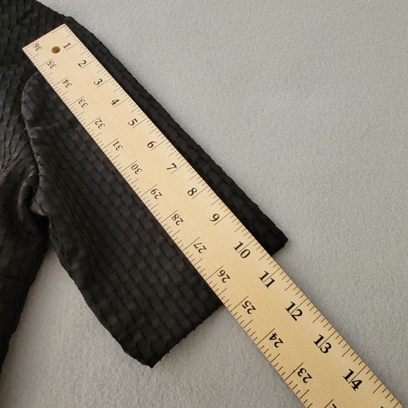 Zara BW Collection Dress Sz M Black Short Sleeve V Neck Back Sheath - Picture 5 of 10